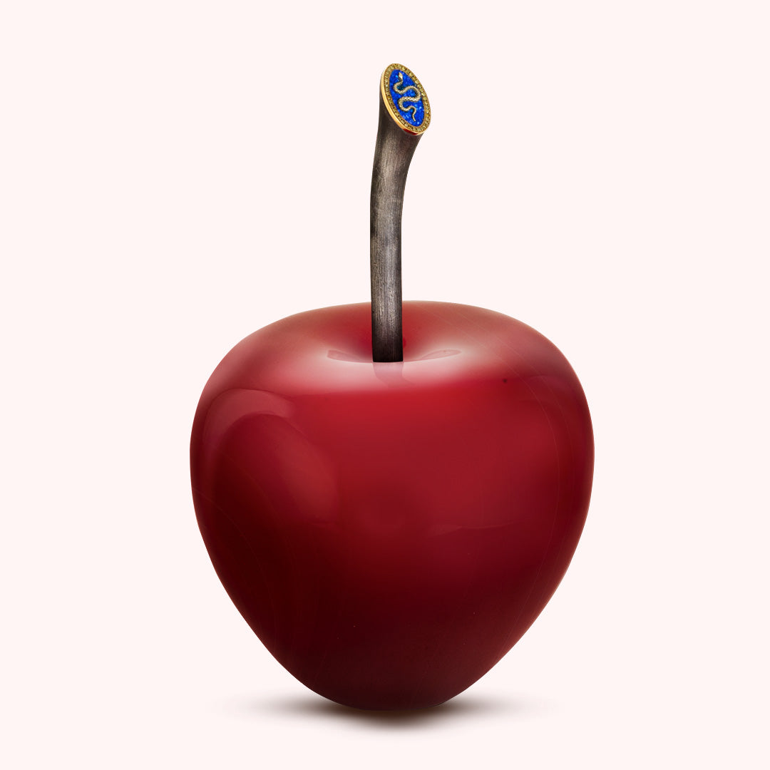 The Serpent’s Gift – Red Apple with Snake