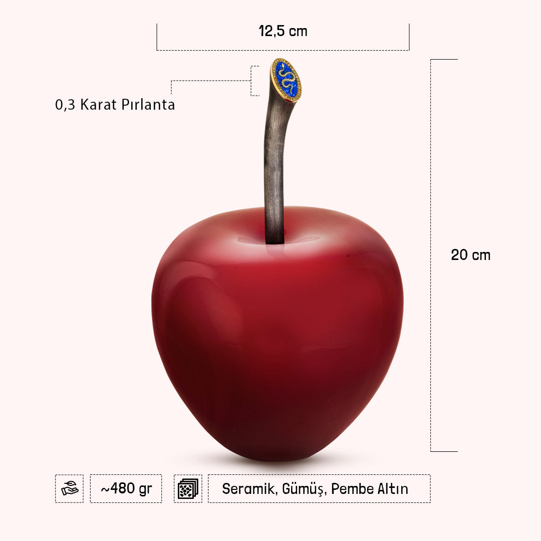 The Serpent’s Gift – Red Apple with Snake