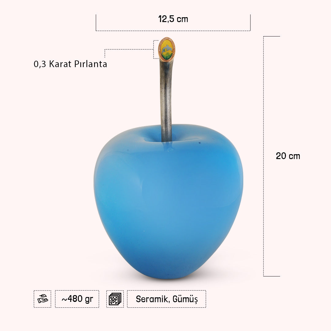 The Ocean’s Harmony – Blue Apple with Dolphin