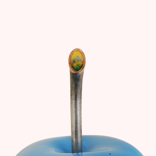 The Ocean’s Harmony – Blue Apple with Dolphin